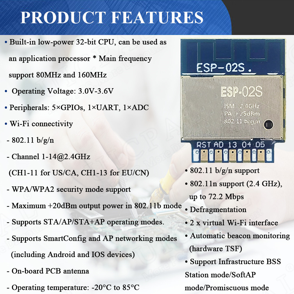 ESP-02S szeregowy bezprzewodow – Smart Home Module Iot recenzja i cena